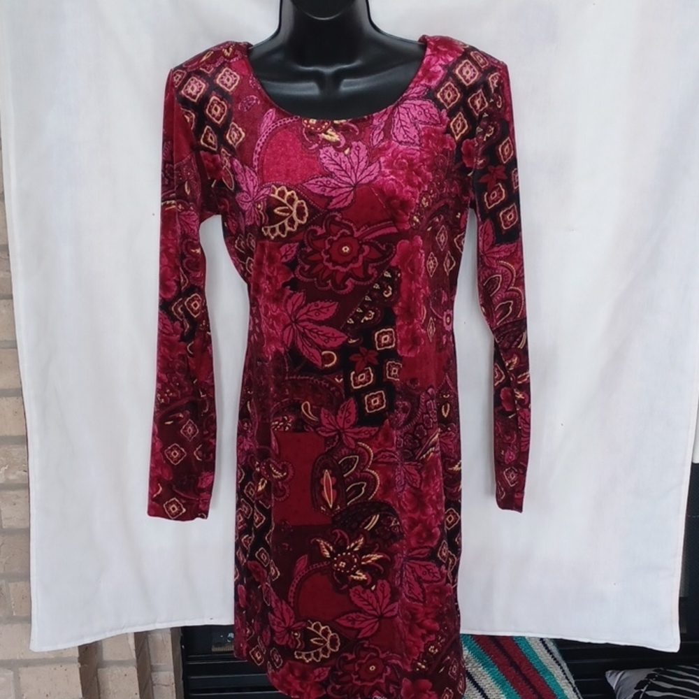 Vintage Maggie Lawrence / Dress / Jewel Tones. Velvet feel
